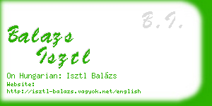 balazs isztl business card